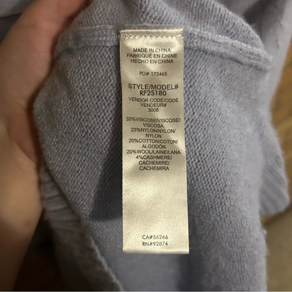 NWT Splendid Hedda Slash Neck Long Sleeve V Neck Sweater Frosty Blue Size M - Picture 6 of 7